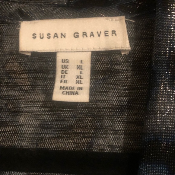 Susan Graver Iridescent Animal Print Duster. Size Large. - Picture 5 of 5